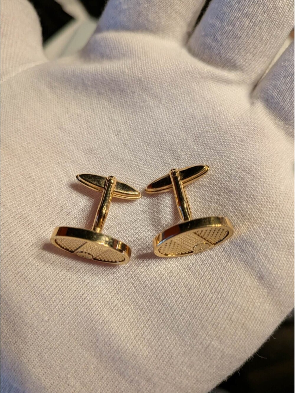 Vintage Authentic Dunhill Cufflinks Accessory Gold Set of 2